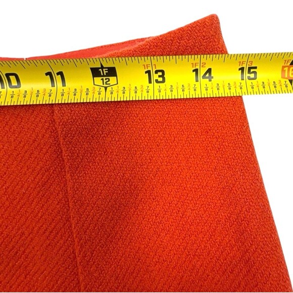 Lauren Ralph Lauren Wool Textured A-Line Kick Pleat Skirt Orange Fall Capsule 2 - Picture 7 of 14
